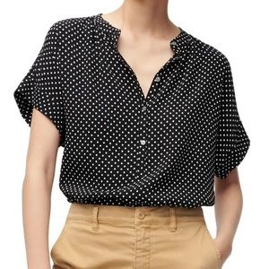 J. Crew Drapey Popover Shirt in Dots